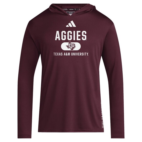 Adidas Men's Texas A&M Aggies Designed for Training Hoodie Maroon XLT - Picture 2 of 6
